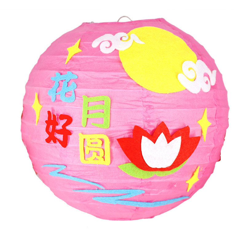 20cm Cute Rabbit Flower Moon Mid Autumn Lantern Portable Cartoon DIY Lantern στρογγυλό χαρτί Φανάρι πάρτι μέσα στο φθινόπωρο