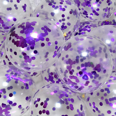 Decoratiuni de Anul Nou 2022 Set de baloane metalice confetti violet de 12 inch Decor petrecere de aniversare Copii Adulti Baby Shower Globo de nunta