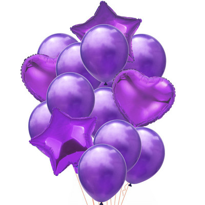 Decoratiuni de Anul Nou 2022 Set de baloane metalice confetti violet de 12 inch Decor petrecere de aniversare Copii Adulti Baby Shower Globo de nunta