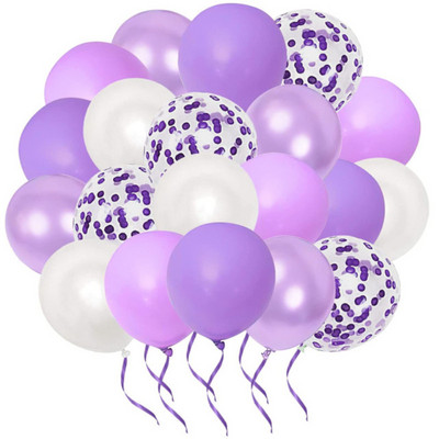 Decoratiuni de Anul Nou 2022 Set de baloane metalice confetti violet de 12 inch Decor petrecere de aniversare Copii Adulti Baby Shower Globo de nunta