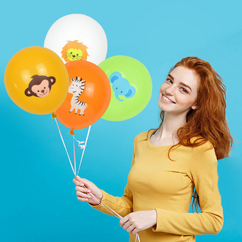10 τμχ Μπαλόνια Ζούγκλας Ζώων 12 ιντσών Μπαλόνι Latex Helium Air Globos Kids Safari Διακόσμηση πάρτι γενεθλίων Προμήθειες για ντους μωρών