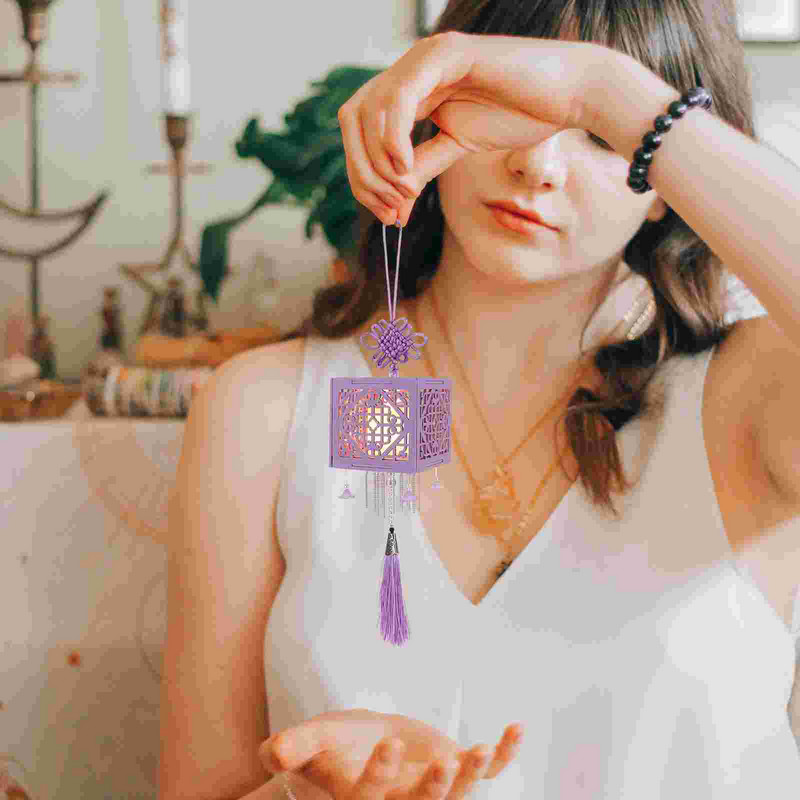 Lanternă cu led, felinare agățate, trusă decorativă din lemn, mini lampă de Crăciun de hârtie goală, material antic, sărbători