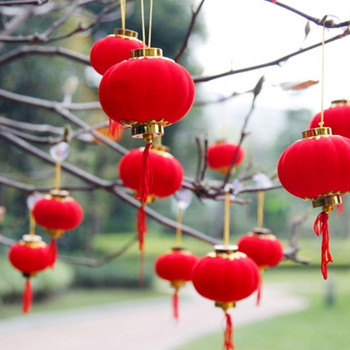 30 бр. 3/4 см малки струпани червени фенери Направи си сам мини късметлийски висящ фенер Декор за сватбено тържество Китайски пролетен фестивал Новогодишен подарък