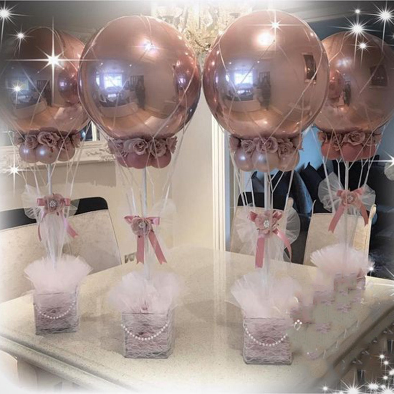 6 tk õhupallihoidjastatiiv Balloonipulgade alus koos tassidega lauakaunistuseks Pulmaõhupallikaunistusteks Sünnipäevapeotarbed