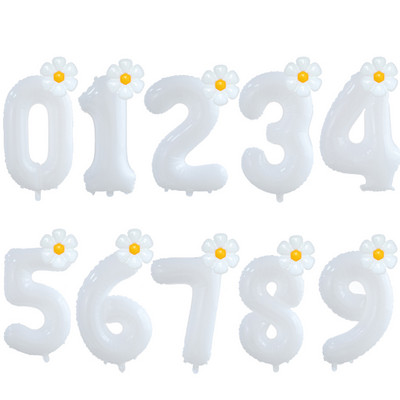 2 τμχ Μπαλόνια με φύλλο μαργαρίτας Σετ Μακαρόν Ροζ Μπλε 40 ιντσών Μπαλόνι Αριθμός 0-9 Παιδικά Διακοσμητικά πάρτι γενεθλίων Baby Shower Air Globes