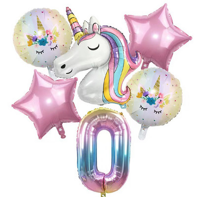 Kit de 142 de baloane cu unicorn curcubeu pentru ghirlande cu arc, roz pastel, mov, confeti, pentru decorațiuni pentru petrecerea de ziua de naștere.