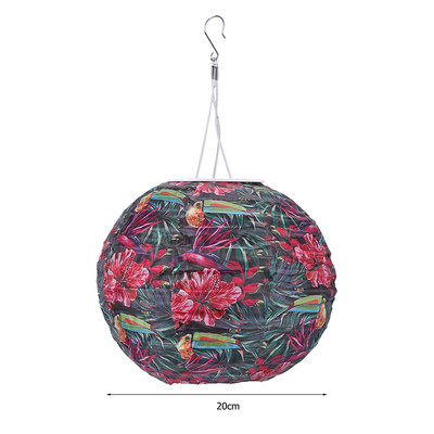 Prinditud ümmargune Hiina LED päikeselatern, pulmapeo-sünnipäevakaunistus pühadetarbed nailonlampide sisekujundus, 8/10 tolli