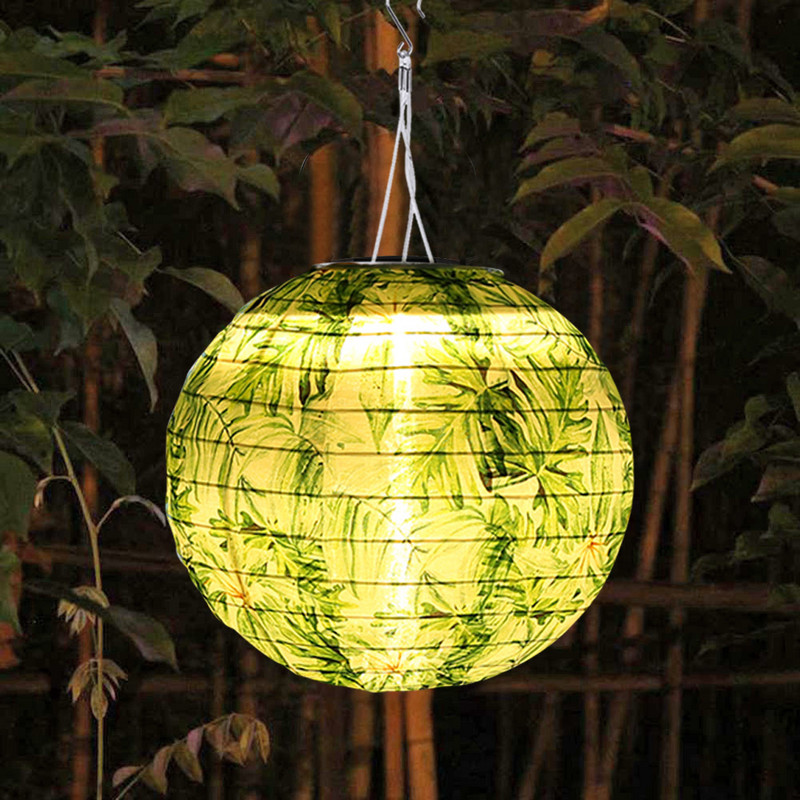 Prinditud ümmargune Hiina LED päikeselatern, pulmapeo-sünnipäevakaunistus pühadetarbed nailonlampide sisekujundus, 8/10 tolli