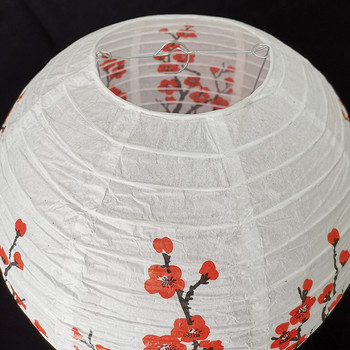 12-инчови японски/китайски хартиени фенери с черешов цвят (комплект от 5, червена сакура)
