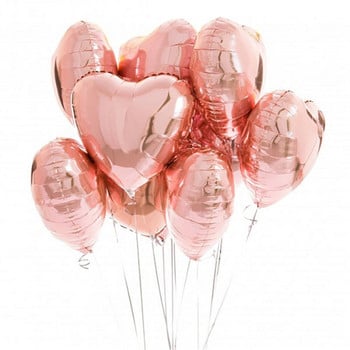 18 ιντσών Rose Gold Heart Foil Balloons Wedding Ballons Helium Globos Διακοσμήσεις για πάρτι για παιδιά Προμήθειες παιδικού ντους