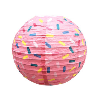 Парти висящи хартиени ветрила Кръгли декоративни хартиени фенери Розова топка с пчелна пита