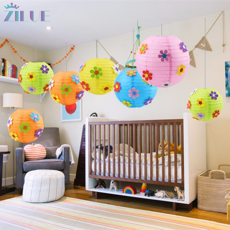 Zilue 5tk/partii Paberlatern Segavärviline Hibiscus DIY Lilled Paberlaternad Rippuvad Luau Hawaii Baby Shower Peokaunistused