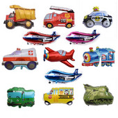 Uus autokujuline alumiiniumkile õhupall koolibussi rongipaak Ekskavaatorlennuk gloobused lastele sünnipäevapeo kaunistus õhupall