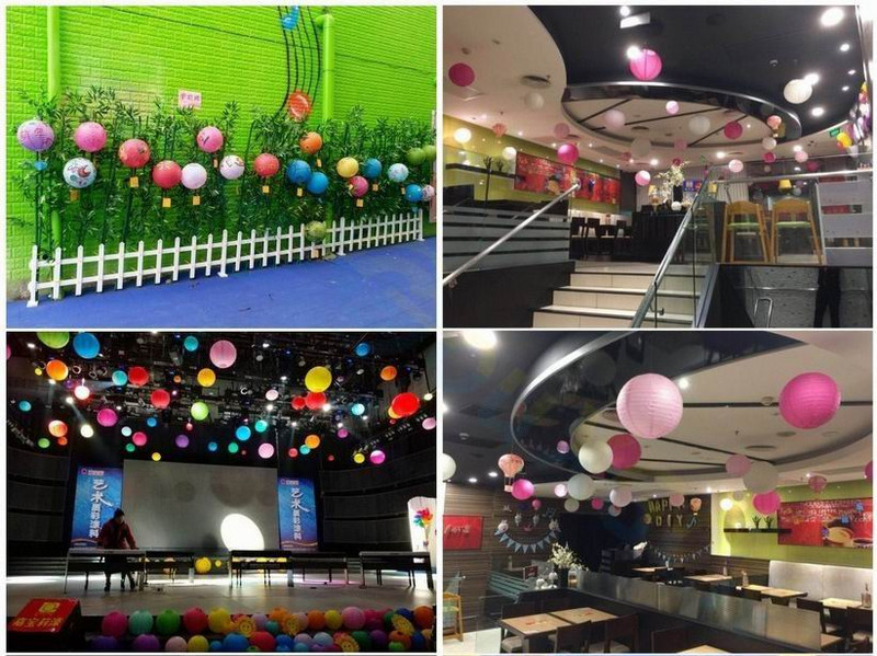 20gab Vidus rudens dienas apaļš papīrs Laternas lodīšu abažūrs kāzu dzimšanas diena Ziemassvētku dekorēšana ballītes festivāla rotājumi bērnu DIY rotaļlieta