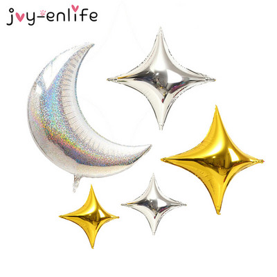 JOY-ENLIFE Μπαλόνια για πάρτι γενεθλίων Big Moon Star Balloons Αλουμινόχαρτο Αερομπαλόνια Baby Shower Διακόσμηση γενεθλίων προμήθειες για πάρτι