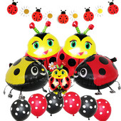 Πασχαλίτσα Μπαλόνια για πάρτι Μαύρα Κόκκινα Πουά Πασχαλίτσα με φύλλο αλουμινόχαρτο Ανοιξιάτικο ντεκόρ για Παιδικά Μπαλόνι για πάρτι γενεθλίων με θέμα Πασχαλίτσα