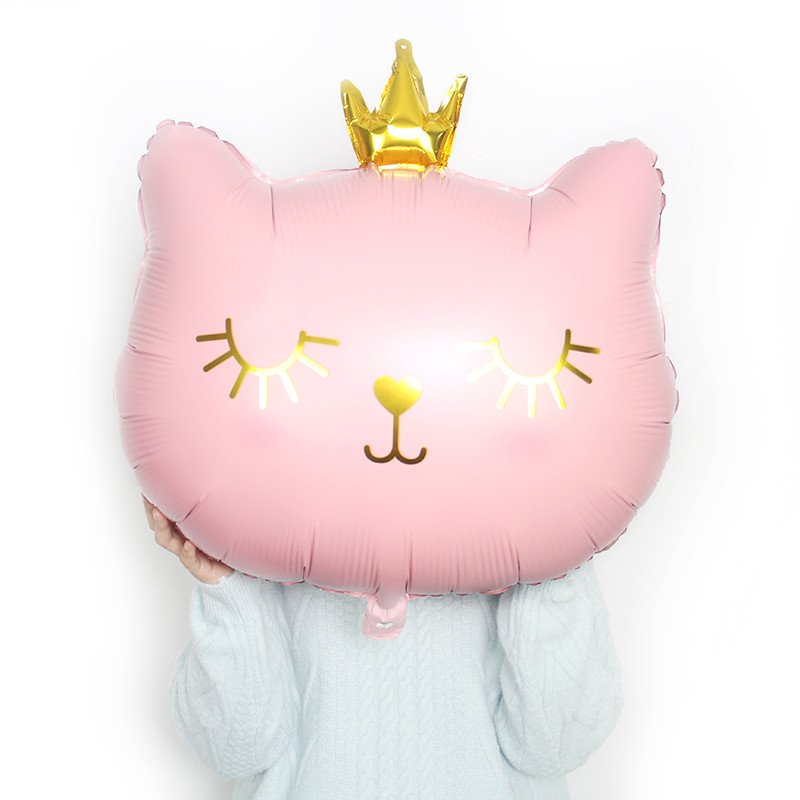 New Crown Beauty Cat Balon din film de aluminiu pentru copii, fete, balon pentru petrecerea de aniversare, decorare pentru Ziua Îndrăgostiților, recuzită fotografică