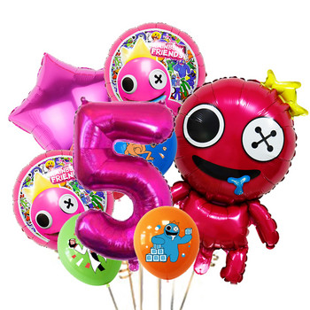 9 ΤΕΜ. Rainbow Friends Balloons Διακοσμήσεις για πάρτι γενεθλίων 32 ιντσών Αριθμός μπαλονιών κινουμένων σχεδίων Μπαλόνι μπαλόνι παιδικό ντους προμήθειες Παιδικά παιχνίδια