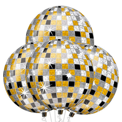 4 tk/komplekti diskopallide õhupallid 22-tollised 4D õhupallid 80ndate diskotantsupeo kujundusega 90ndate sünnipäevade metallist peeglist fooliumist õhupall