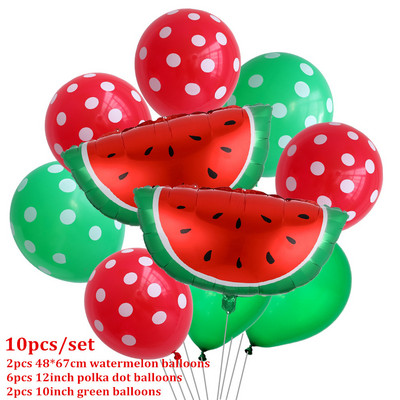 1 set de baloane cu heliu din folie de pepene verde Baloane cu aer cu fructe de desene animate pentru decorare pentru petrecerea de aniversare cu tematică de vară, consumabile pentru baby shower