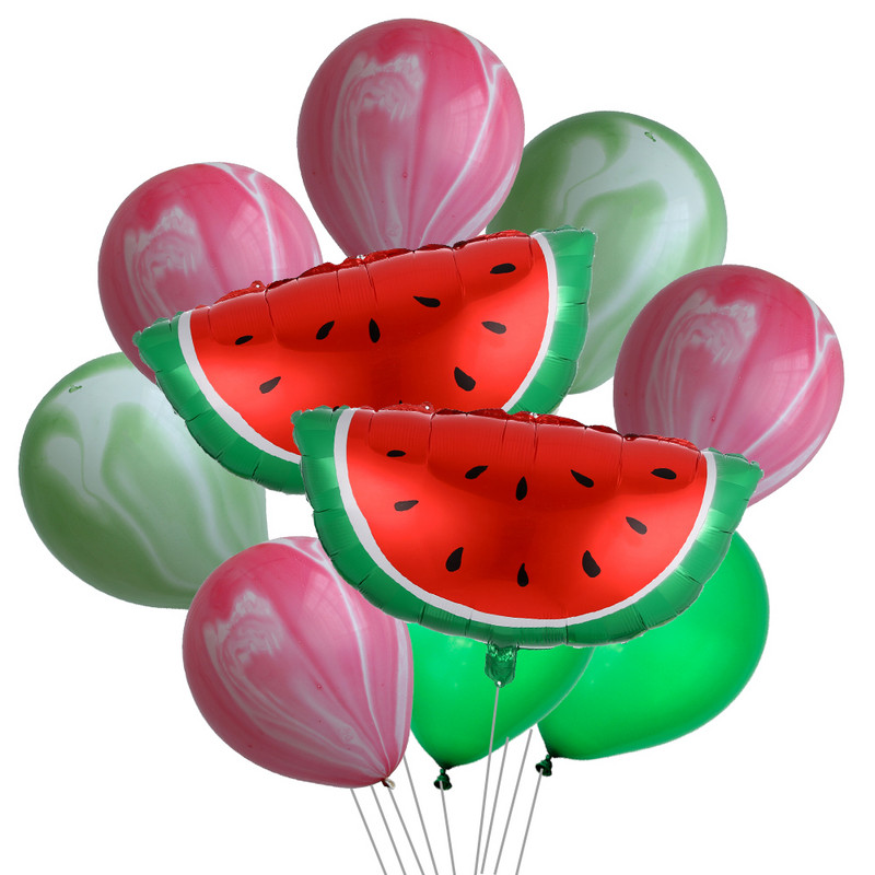 1 set de baloane cu heliu din folie de pepene verde Baloane cu aer cu fructe de desene animate pentru decorare pentru petrecerea de aniversare cu tematică de vară, consumabile pentru baby shower