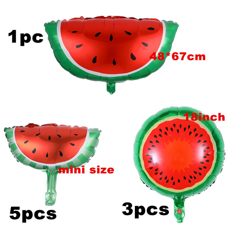 1 set de baloane cu heliu din folie de pepene verde Baloane cu aer cu fructe de desene animate pentru decorare pentru petrecerea de aniversare cu tematică de vară, consumabile pentru baby shower