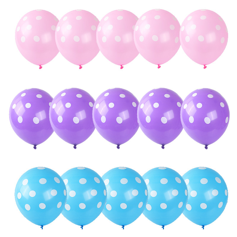 10/20 buc. Baloane din latex cu buline de 12 inch alb-negru pentru ziua de nastere a bebelusului Articole pentru decorare nunta Baloane pentru petrecere multicolore