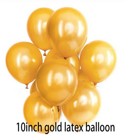 10 buc. Baloane cu heliu din latex de Anul Nou, auriu negru