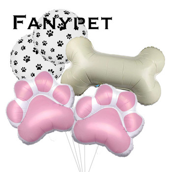 5 τεμ. Pets Dog Paw Κόκκαλο αλουμινόχαρτο Balloons Let\'s Pawty Balloon Party Supplies Paws Εκτυπώσεις Μπαλόνια Διακοσμήσεις για πάρτι γενεθλίων για σκύλους