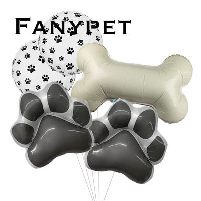 5 τεμ. Pets Dog Paw Κόκκαλο αλουμινόχαρτο Balloons Let`s Pawty Balloon Party Supplies Paws Εκτυπώσεις Μπαλόνια Διακοσμήσεις για πάρτι γενεθλίων για σκύλους