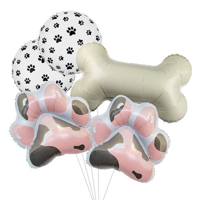 5 τεμ. Pets Dog Paw Κόκκαλο αλουμινόχαρτο Balloons Let's Pawty Balloon Party Supplies Paws Εκτυπώσεις Μπαλόνια Διακοσμήσεις για πάρτι γενεθλίων για σκύλους
