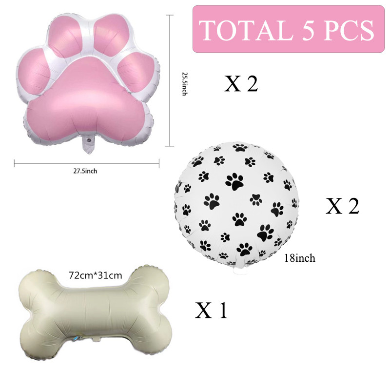 5 τεμ. Pets Dog Paw Κόκκαλο αλουμινόχαρτο Balloons Let's Pawty Balloon Party Supplies Paws Εκτυπώσεις Μπαλόνια Διακοσμήσεις για πάρτι γενεθλίων για σκύλους