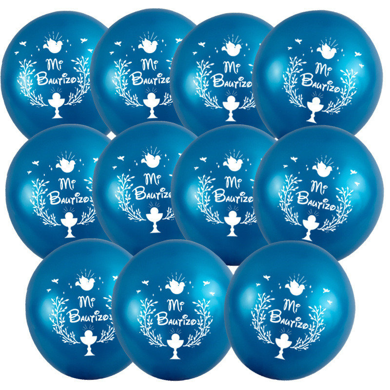 Spaniolă My Baptism Theme Baloane Logo 50 buc 10 inch Set de baloane din latex, roz albastru, băiat, fată, ziua de naștere, decorațiuni de petrecere pentru baby shower