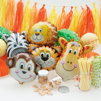 10 бр. Балон с животински шарки Jungle Safari Декорация за рожден ден Балони за горски животни Консумативи за рожден ден
