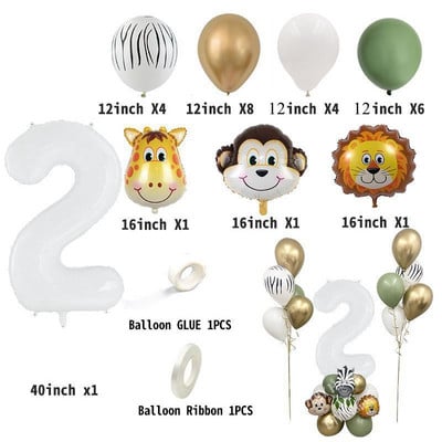 10 buc. Baloane cu model de animale Jungle Safari Baloane de decorare pentru petrecerea de aniversare pentru animale din pădure.
