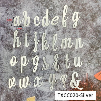 Kuldne peegel-akrüül AZ Inglise tähestikuga koogi kaunistamine sünnipäevapeoks, pulmade magustoit, meisterdamine, tordikatted