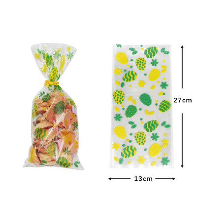 50 бр Честит Великден пластмасова торбичка за бонбони Подаръчна торбичка Сладко зайче Великденски яйца Опаковка за Великденски подарък Великденска украса за дома 2023 г.