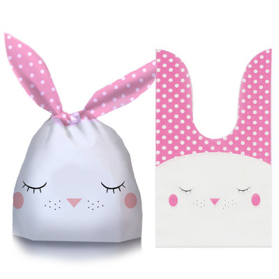 50 vnt. Triušio ausų maišeliai Sausainiai Saldainiai Dovanų plastikiniai maišeliai Linksmų Velykų kepimo pakuotės sausainiams Užkandžių vakarėlio reikmenys