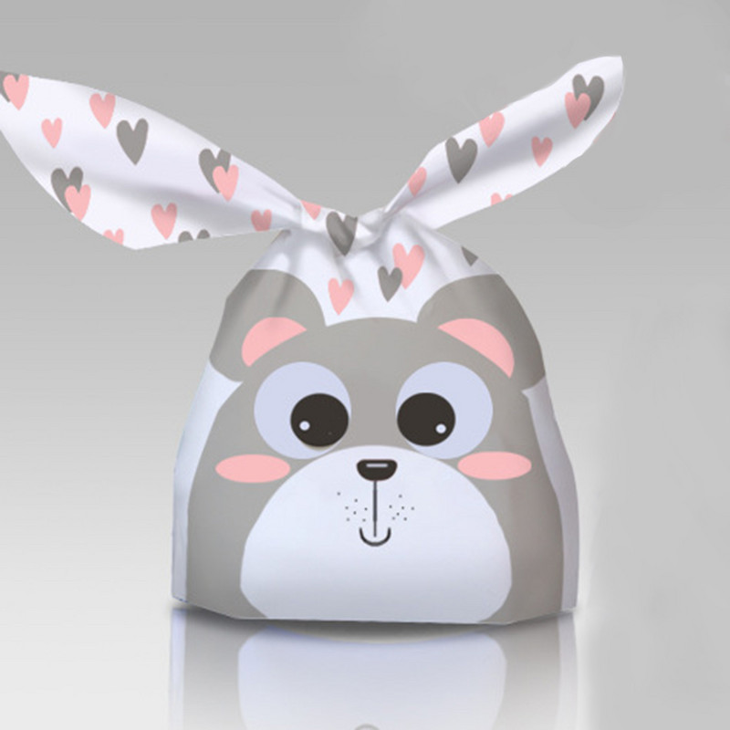 50 vnt. Triušio ausų maišeliai Sausainiai Saldainiai Dovanų plastikiniai maišeliai Linksmų Velykų kepimo pakuotės sausainiams Užkandžių vakarėlio reikmenys