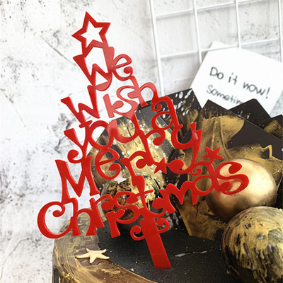 Ακρυλικό Happy New Year Cake Topper Wine Glass Cheers to us Πρωτοχρονιάτικο πάρτι Baking Cake Decoration Party Favors