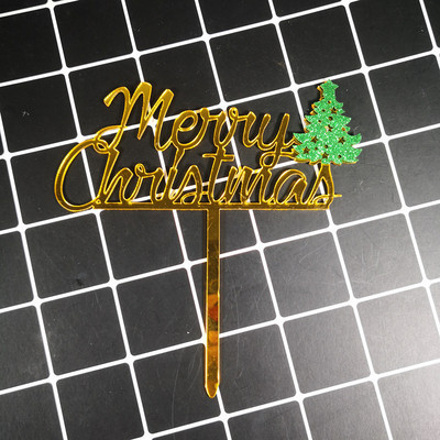 Ακρυλικό Happy New Year Cake Topper Wine Glass Cheers to us Πρωτοχρονιάτικο πάρτι Baking Cake Decoration Party Favors