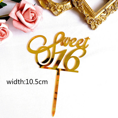 New Gold Acrylic Happy Birthday Cake Topper Sweet16 20th 30th 40th Special Age Birthday Party Decoration Sweet