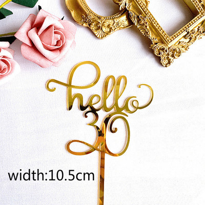 New Gold Acrylic Happy Birthday Cake Topper Sweet16 20th 30th 40th Special Age Birthday Party Decoration Sweet