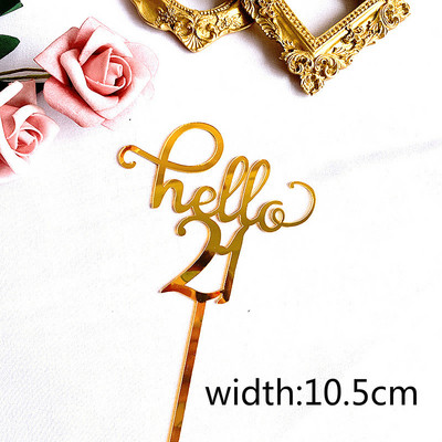 New Gold Acrylic Happy Birthday Cake Topper Sweet16 20th 30th 40th Special Age Birthday Party Decoration Sweet