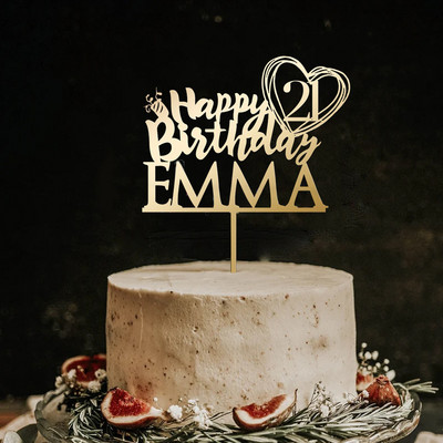 Decor personalizat pentru tort, cu oglindă acrilice, cu scrisoare, cu nume și data personalizate, decorare pentru nuntă, auriu, la mulți ani