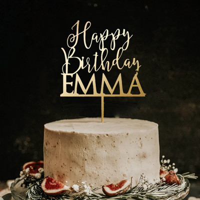 Decor personalizat pentru tort, cu oglindă acrilice, cu scrisoare, cu nume și data personalizate, decorare pentru nuntă, auriu, la mulți ani