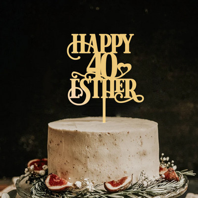 Decor personalizat pentru tort, cu oglindă acrilice, cu scrisoare, cu nume și data personalizate, decorare pentru nuntă, auriu, la mulți ani