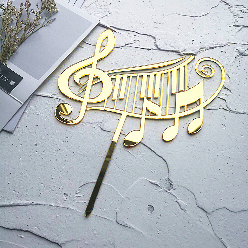 Klaverimuusika teema Akrüülist koogitops Noodid Palju õnne sünnipäevaks Torditops peotarbed Kook meisterdage tarvikud