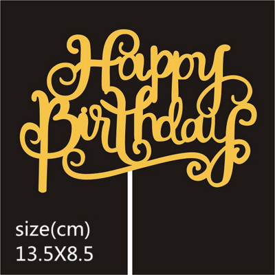 10 buc/pungă Aur Argintiu Engleză La mulți ani pentru tort Decoratiuni pentru petreceri de aniversare Accesorii DIY pentru coacere