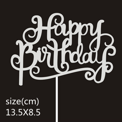 10 buc/pungă Aur Argintiu Engleză La mulți ani pentru tort Decoratiuni pentru petreceri de aniversare Accesorii DIY pentru coacere